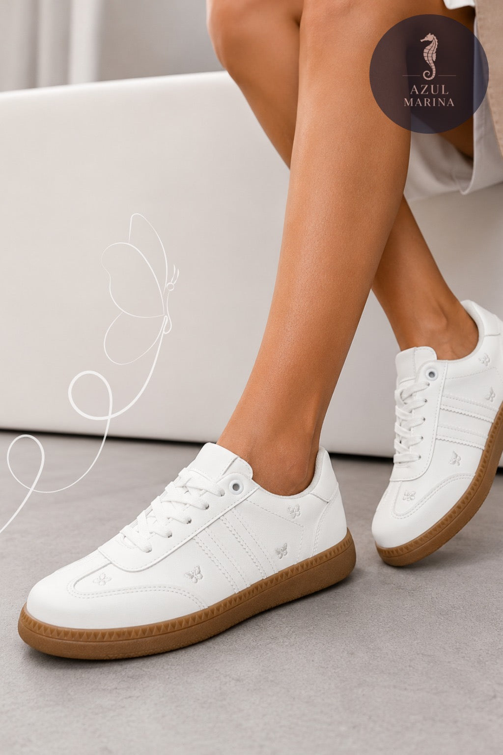 Tenis Dama 02 Mariposas Azul